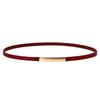 Retro Women's Thin Black Genuine Leather Waist Belt - Versatile Fashion Accessory for Dresses and Skirts
