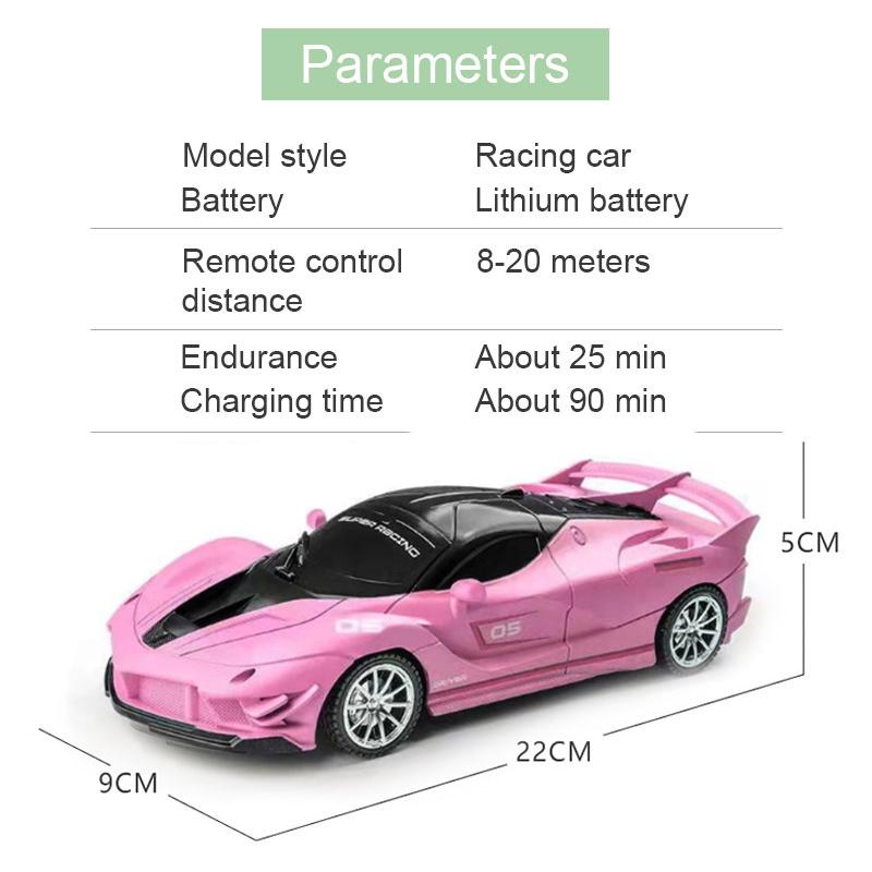 1:18 Remote Control Racing Car Toy LED Light Vehicle Model Electric Simulation High Speed Sport Drift Electric Children's RC Car