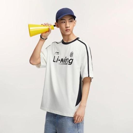 Li Ning LiNing Sports Life Collection T Shirt Unisex Ivory AHSV299-1