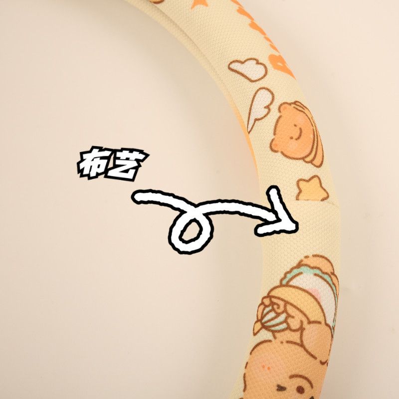 Steering Wheel Cover, Suitable for All Seasons, Cute New Style, Non-Slip, Sweat-Absorbent, Summer Wear-Resistant, High-End Feel, Round Handlebar Cover