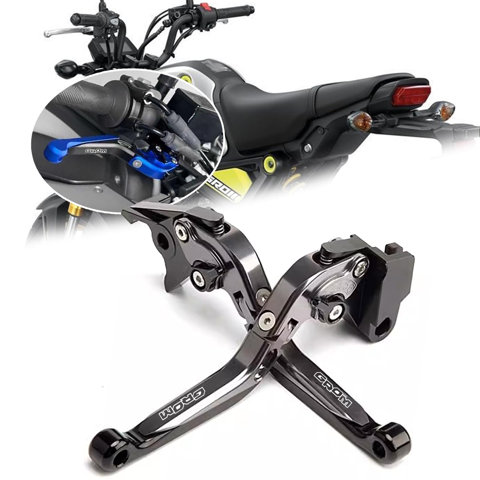 

For MSX125 Grom MSX 125 GROM 2024 New Motorcycle Parts, CNC 6-Speed Adjustable, Retractable, чёрный