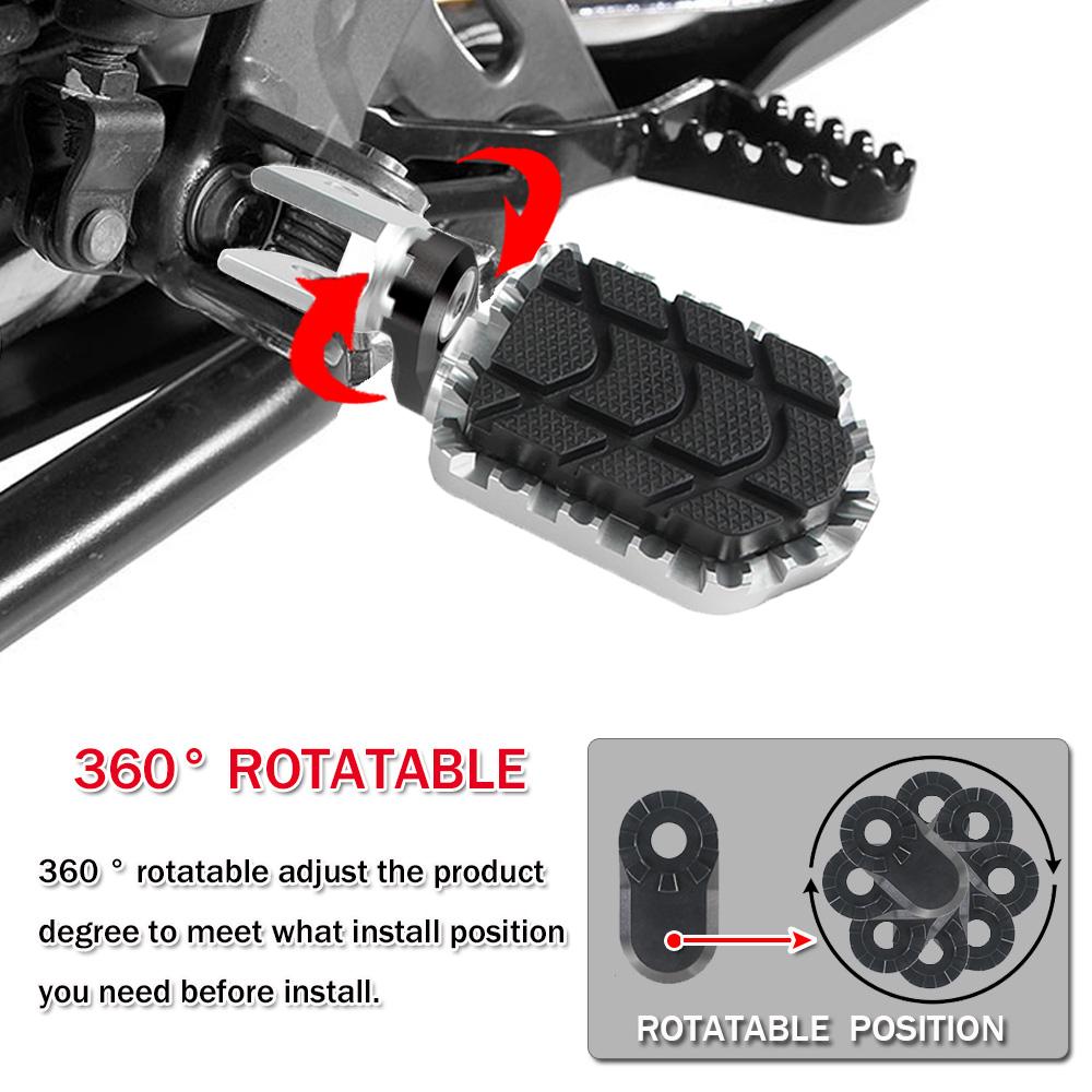 Motorcycle Footrest Foot Pegs Pedal Foot Rest For BMW R1200RS LC R1200R R1250RS R1250R 2005-2023 CNC Billet Wide R 1200 R RT R9T