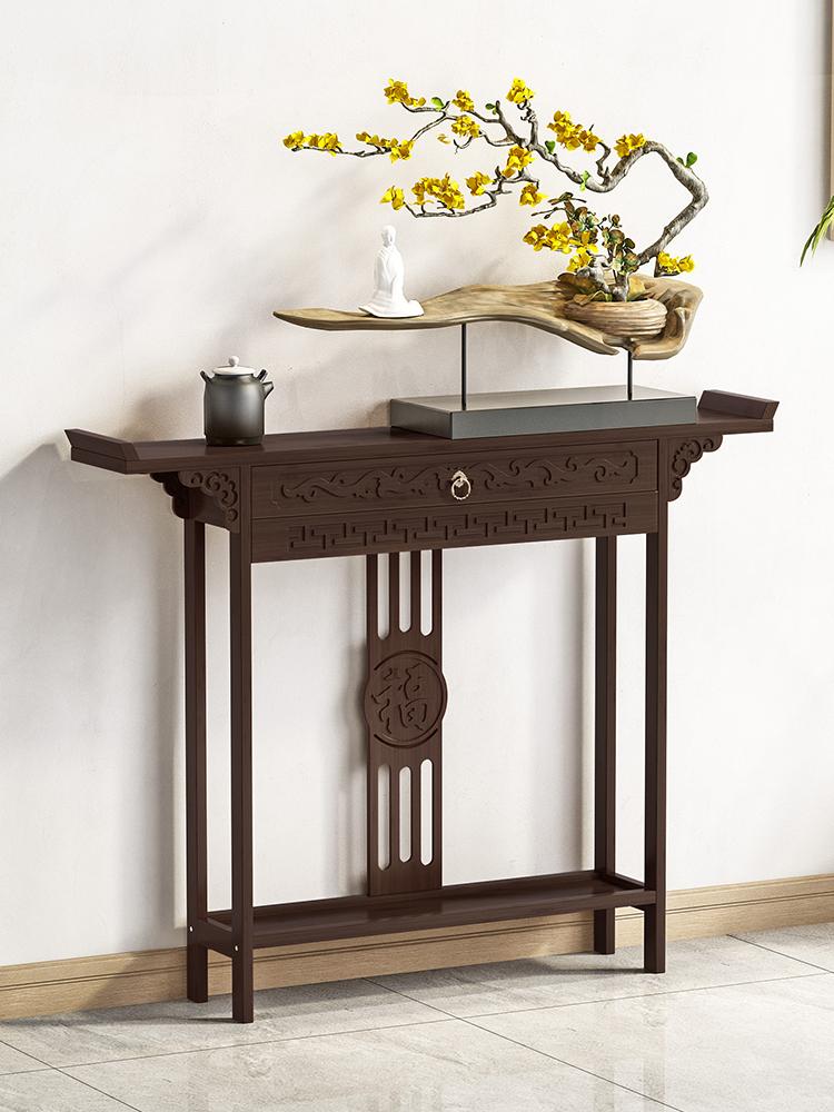 Novo Estilo Chinês Mesa de Varanda Super Estreita Caixa de Mesa de Varanda Para Mesa Apoiar na Parede Longa Arca Moderna e Contratada