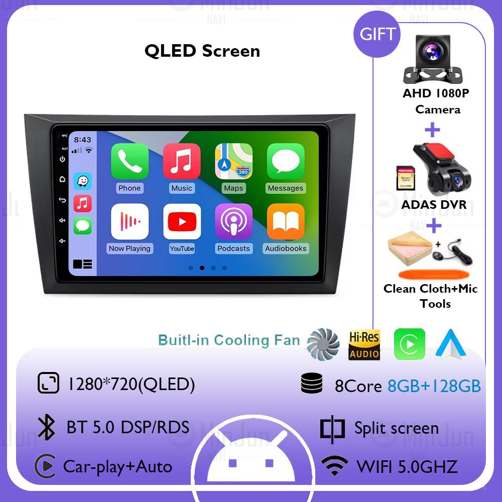 9" Android 14 Car Radio For Volkswagen VW Golf 6 MK6 GTI 2008-2016 Wireless Carplay Auto Radio Car Multimedia 4G DSP No 2 Din