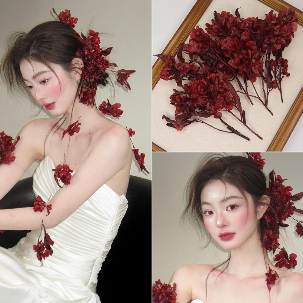 

Floral Wedding Headwear Elegant Hair Jewelry Set New Bridal Headdress Simulation Fabric Style 3