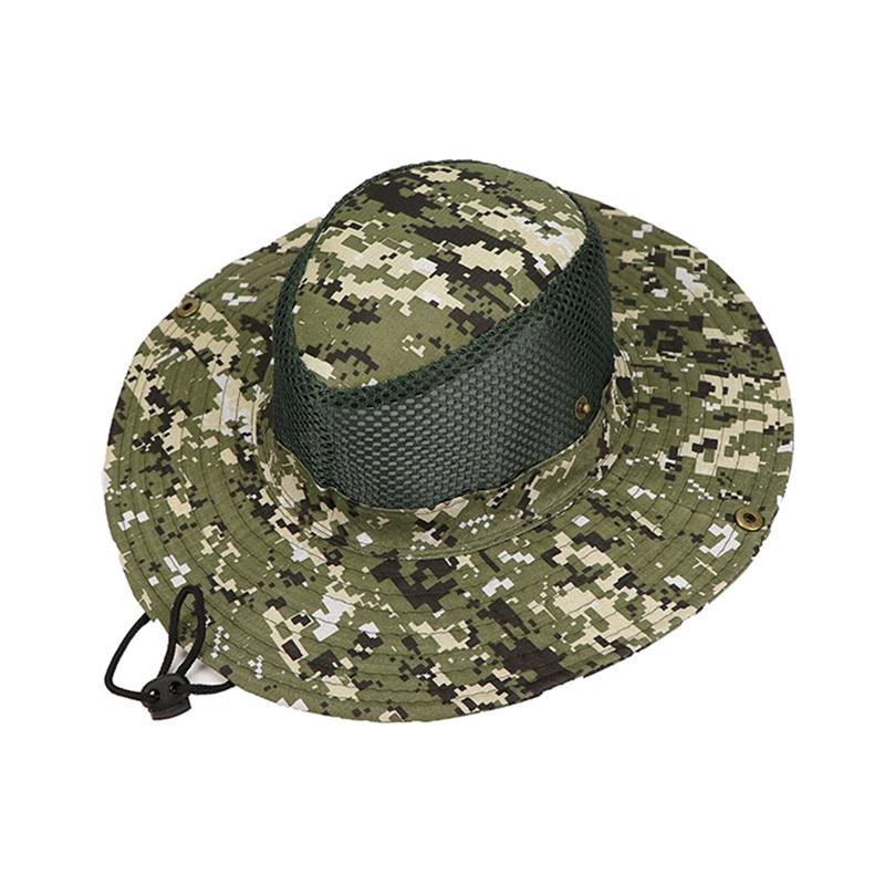 Breathable Wide Brim Hat Outdoor Upf 50+ Sun Protection Mesh Safari Cap For Travel Fishing