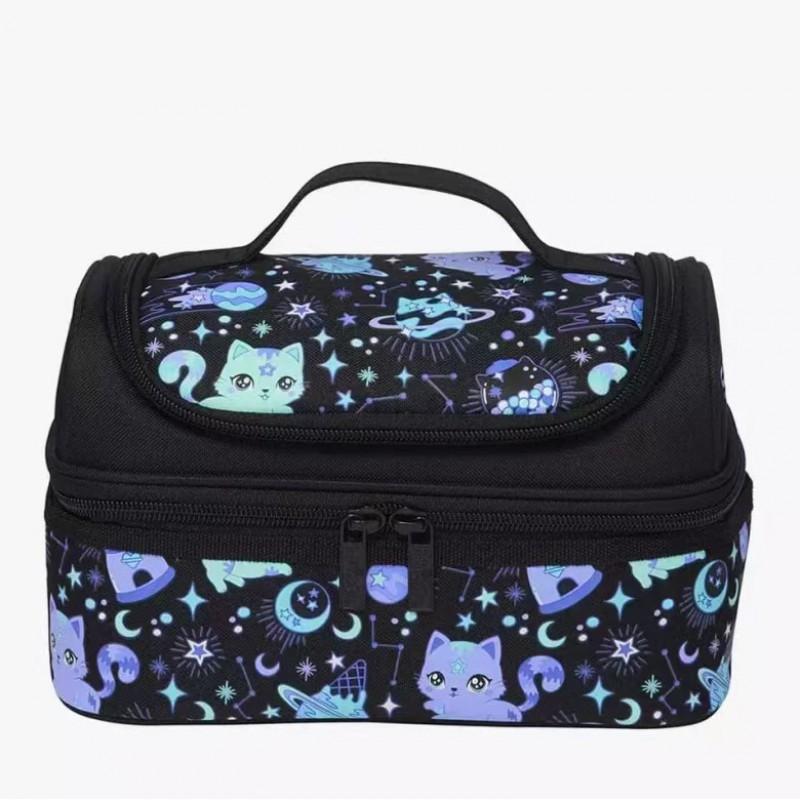 Kids Insulated Lunch Bag School - Double Layer Waterproof Canvas Tote With Handle Large Capacity Leakproof Student Lunchbox
