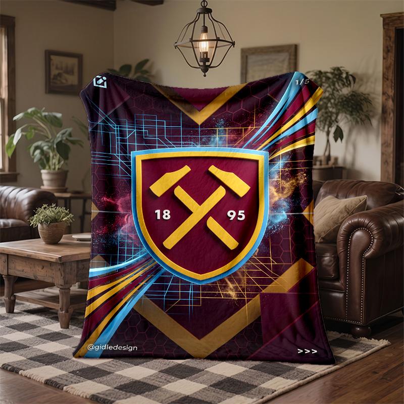 West Ham United Fußball Druck Flanell Decke Weich Warm Sofa Bett Überwurf Decke Für Zuhause Büro Schlafzimmer