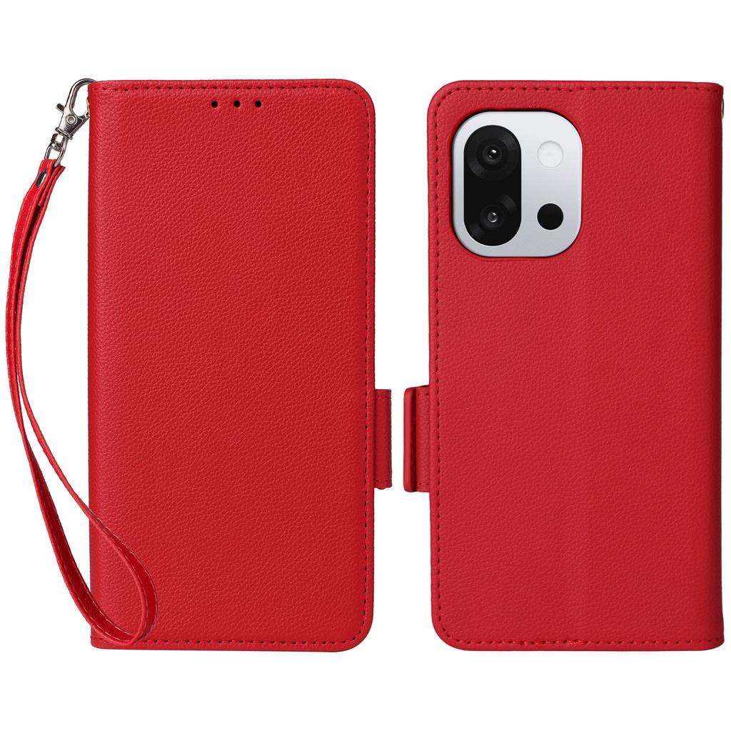 For OnePlus 13T 5G Case with Wrist Strap Litchi Texture PU Leather Wallet Phone Cover