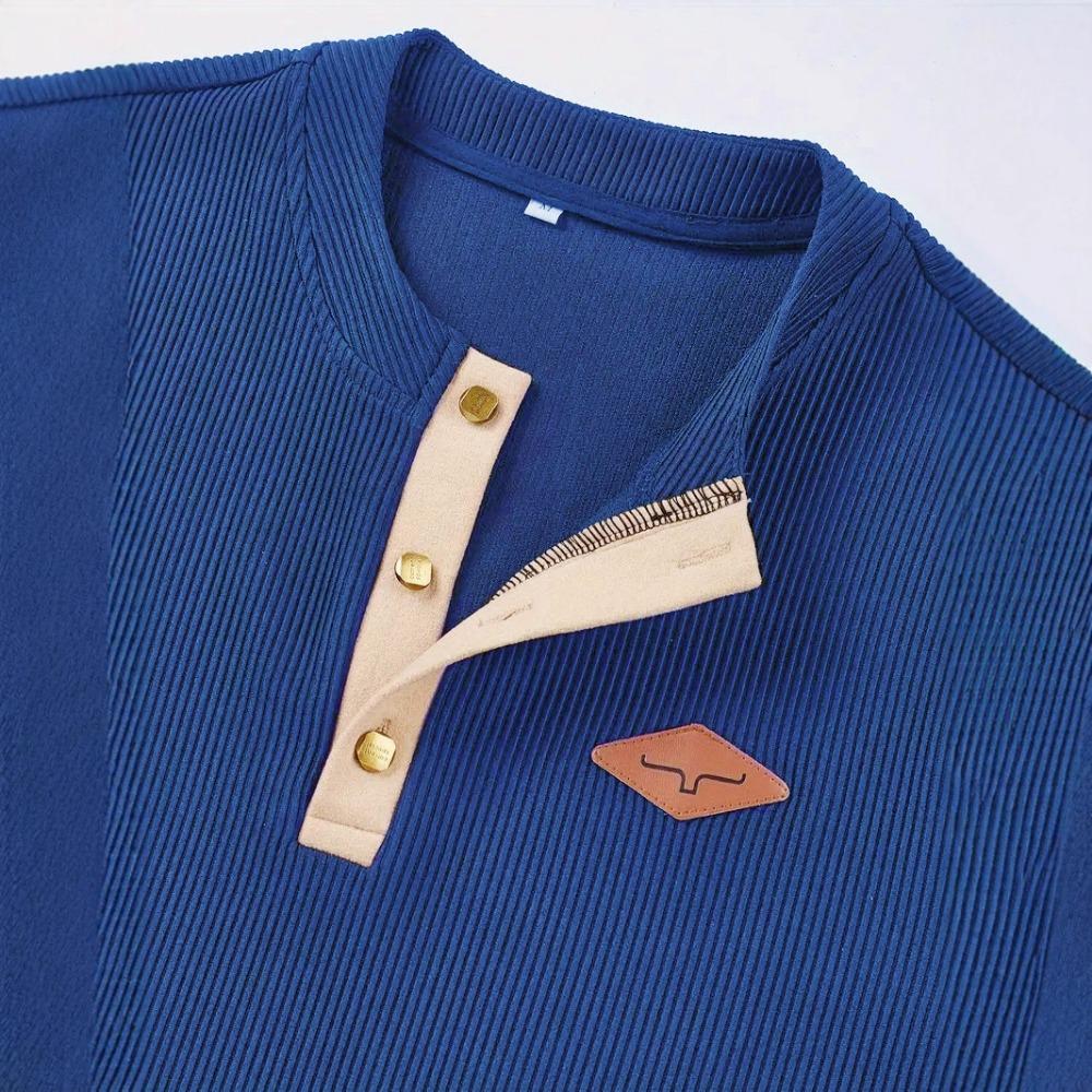 Autumn and Winter Outdoor Casual Long-sleeved Sportswear, Stand-up Collar Corduroy Men's Tops