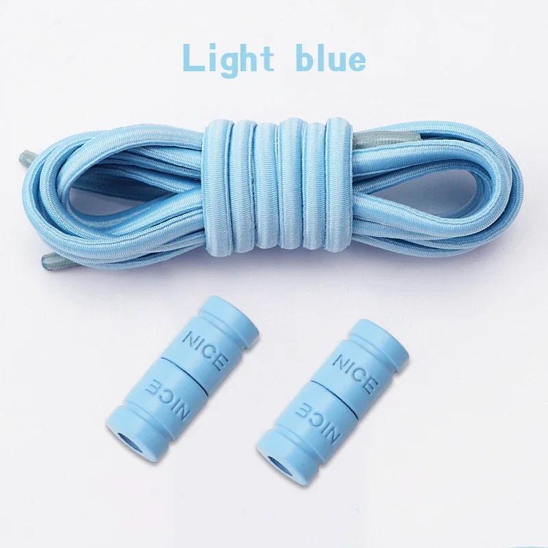 1Pair Round Elastic Laces Without Ties Metal Buckle Shoelace Sneakers Canvas Shoes No Tie Shoelaces Kids Adult Shoe Accessories