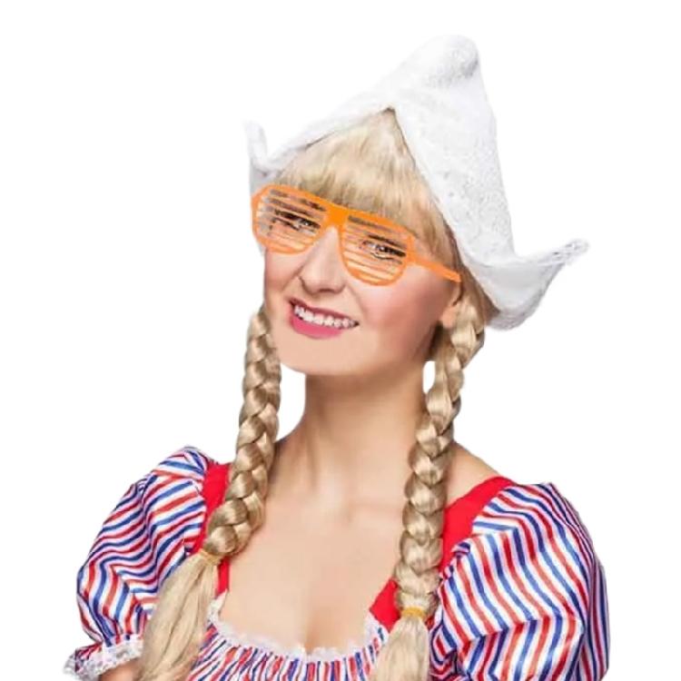Holland Dutch Hat with Shutter Shading Glasses for Women Cultural Theme Party Holland Costume Headdress Accessories
