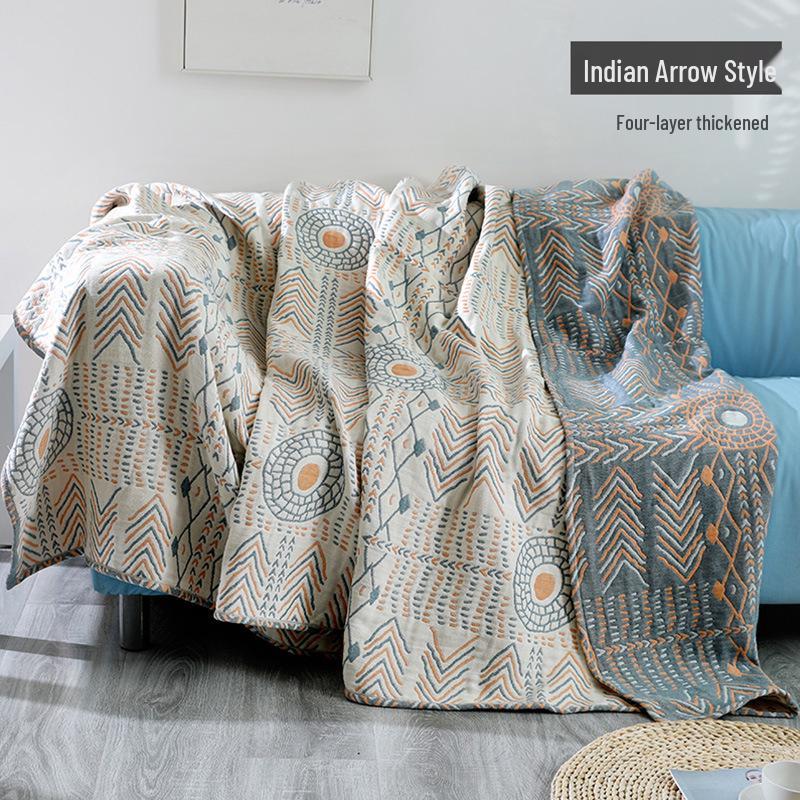 

Богемный хлопковый чехол на диван: Четыре сезона марлевый плед и стеганое одеяло-подушка 200x230cm