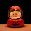 Festive LED Pumpkin Decoration Halloween Crystal Ball Night Light for Kids 3D Charming Decor Lighting with Resin Base Globes Lamp Indoor Bedroom Home