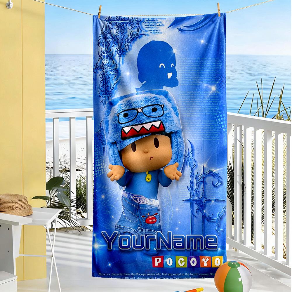 Pocoyo Customize Your Name Beach Towel Quick-Dry Soft Microfiber
