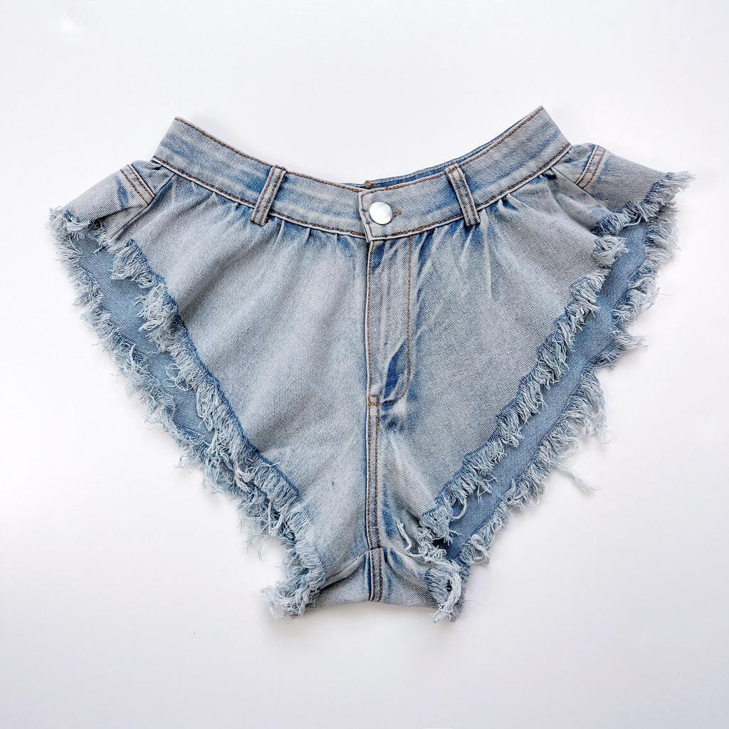 Women's High Waist Summer Denim Shorts Skirt - Casual Plus Size
