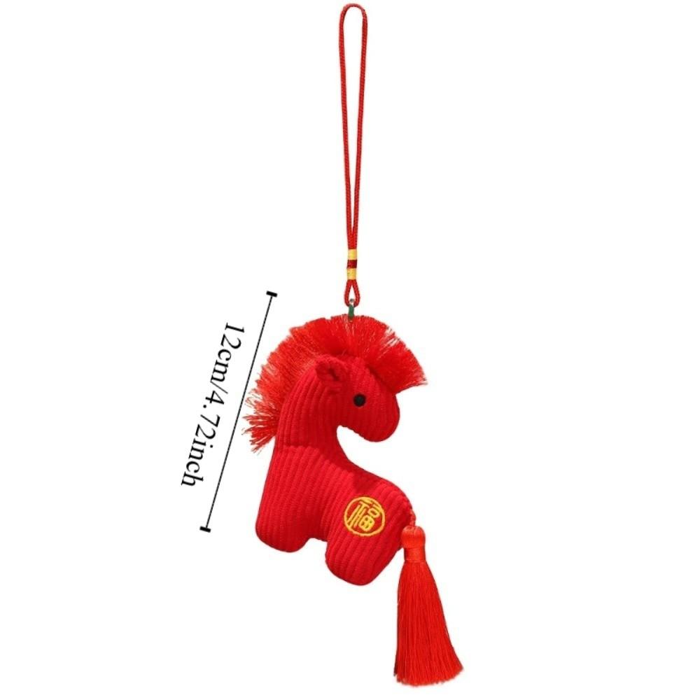 Handmade Hanging Pony Doll PP Cotton Zodiac Pony Figurine Plush Horse Keychain  Backpack Pendant