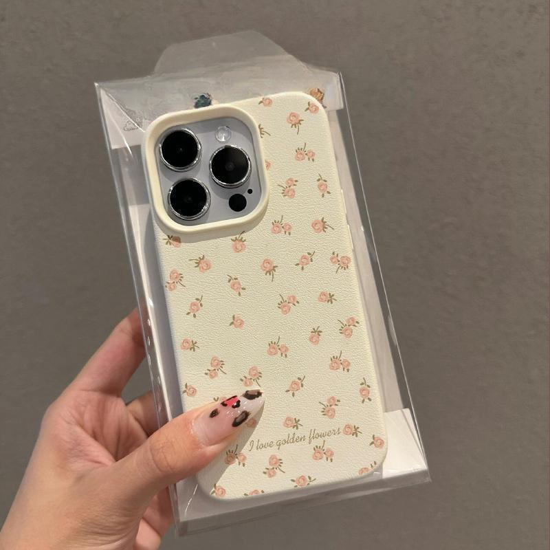 

Маленький цветочный кожаный узор Подходит для чехла для мобильного телефона Apple 16promax 12 Силиконовый Iphone13 Большое отверстие Противоударный 11/14 Apple 11 Pro