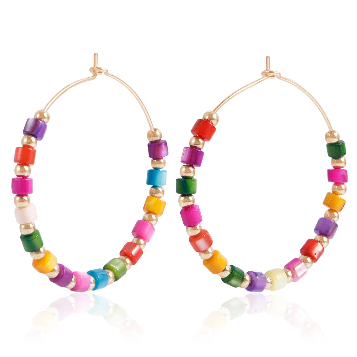 

Retro style simple color earrings metal earrings personalized style mixed color earrings золотий