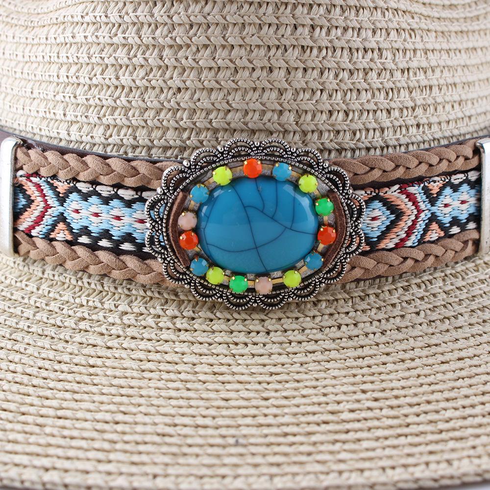 Fashion straw hat women European and American wide-brimmed beach jazz top hat summer hat sun hat new sunscreen hat