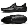 Fashion Genuine Leather Men Casual Shoes Handmade Italian Soft Hollow Out Leather Shoe for Men Breathable Summer Driving Shoes Zapatos