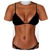 Men's Funny 3D Printed T-Shirt with Muscle Chest Hair and Six Pack Abs Novelty Tee