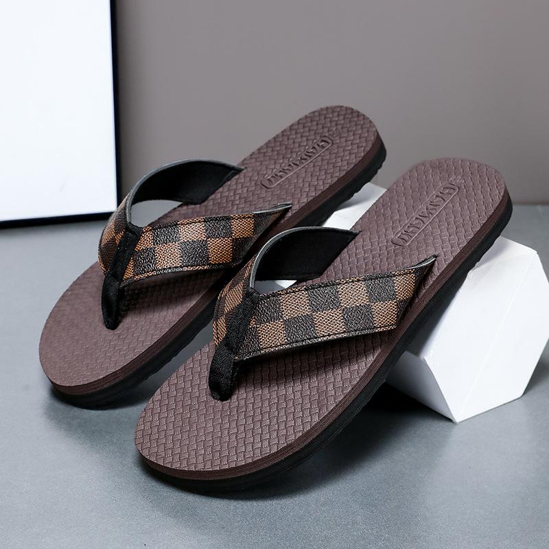 

Flip-flops men s summer corner bathroom home indoor slippers bath hotel flip-flops Flip flo 45 темно-коричневого кольору