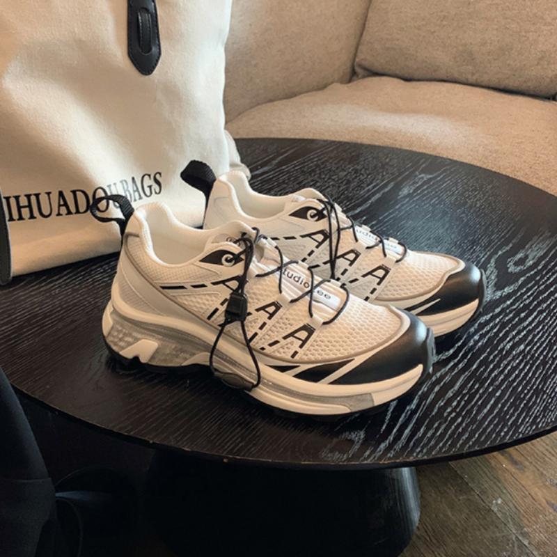 Women's All-match Casual Color Matching Thick Sole Height-enhancing Lightweight Sports Style Drawstring Dad Shoes