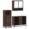 VidaXL 3-piece Bathroom Furniture Set Brown Oak, Bathroom Cabinet, Toilet Storage Cabinet, 3301064