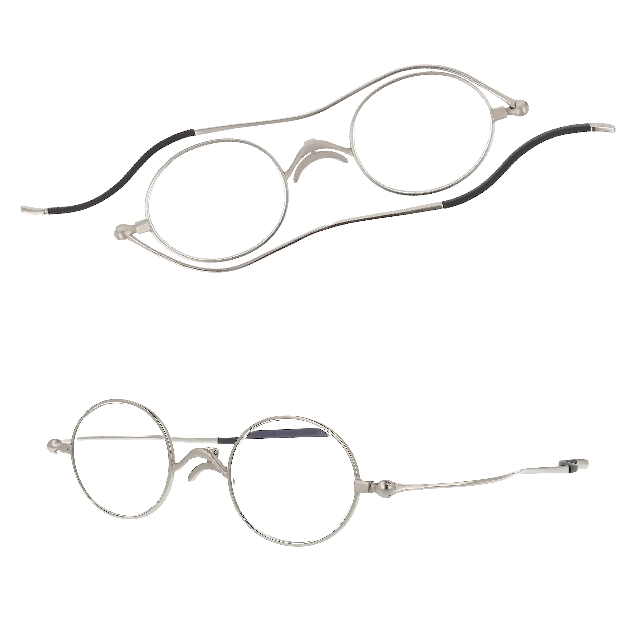 

Очки для чтения SHIORI, тонкие очки для чтения, круглые, серебристые, SI-05-1+2.50 серебряный