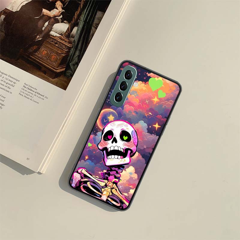 A Funny Skeleton Skull Phone Case for Samsung A54 A14 A24 A34 A17 A37 A57 A55 A35 A25 A15 A07 A05S A04S A12 A22 A32 A52S A72 Gal