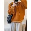 Autumn and winter new casual simple hooded knitted sweater top women's loose lazy simple pullover sweater