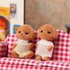 Cute Milo Poodle Dog Flocking Doll Action Figures Toy Kawaii Sylvanian Families Anime Figures Collectible Room Ornaments