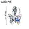 100%Copper Flower Butterfly Charms Beadszircon Pave Glazed Pendant Fit 3Mm Original Bangle Bracelet Diy For Women Jewelry