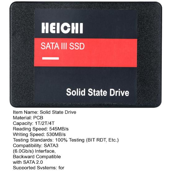 SATA III 6Gb/s 2.5-Inch SSD Shock-proof Speed Up To 545MB/s Read 530MB/s Write 1/2/4TB Internal Solid State Drive for PC Desktop Laptop