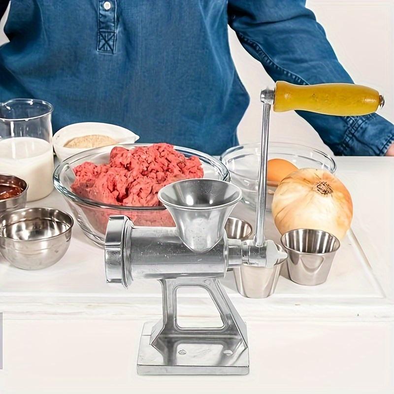 Premium Alloy Manual Meat Grinder Hand Crank Food Processor Easy Use for Sausage Beef with Metal Grinding Attachments Kitchen To
