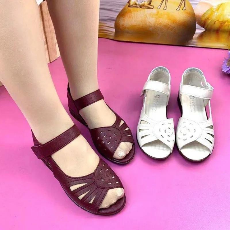 New Shoes Women Sandals Premium Mid Heels Platform Shoes Woman Premium Orthopedic Party Plus Size Chaussure Femme Yardage 41