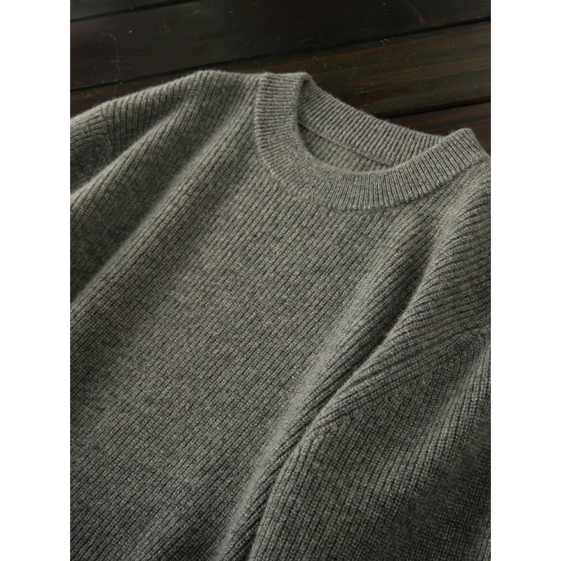 Heavy 450G! 100 100% Wool! Italian Order Winter Men's Knit Thickened Sweater Outerwear Trendy