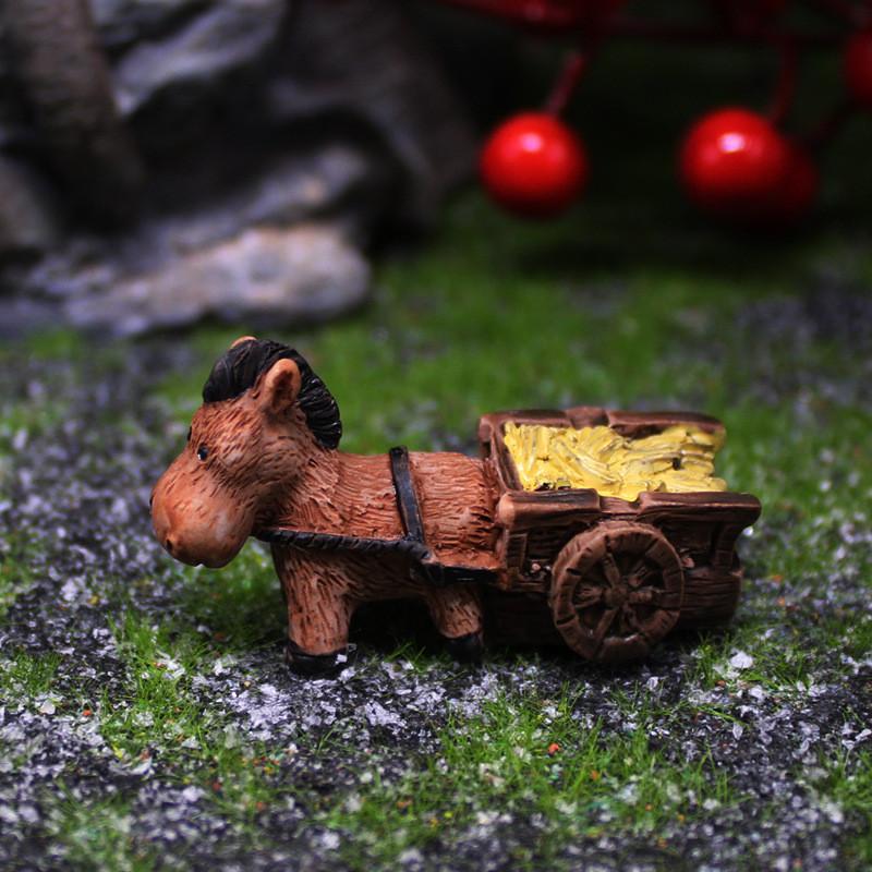 Resin Animal Car Miniature Garden Decor With Cute Donkey Figurine For Home And Gift
