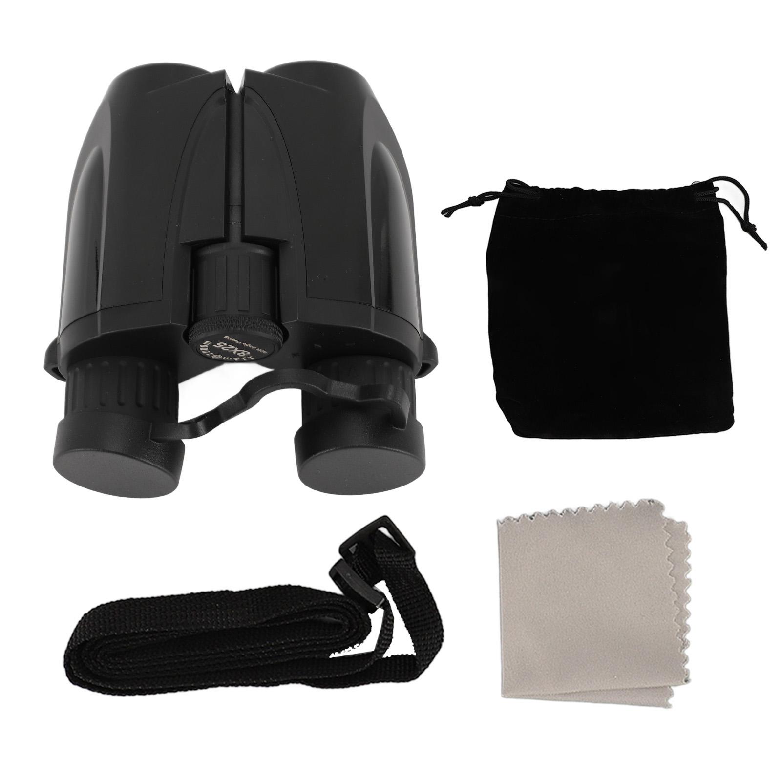 

Бінокль 8X25 Зелена плівка 16мм Окуляр HD Складний Компактний Бінокль для Концерту Театру Вистави Black