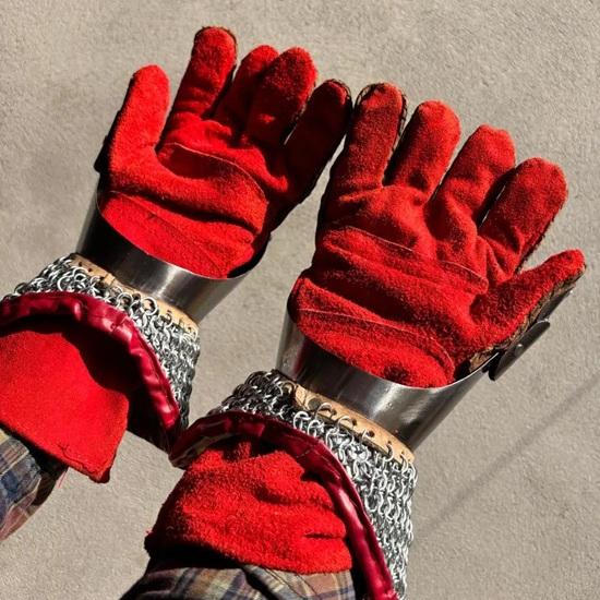 Medieval Steel Gauntlets Armor Knight Finger SCA LARP Gloves Gift