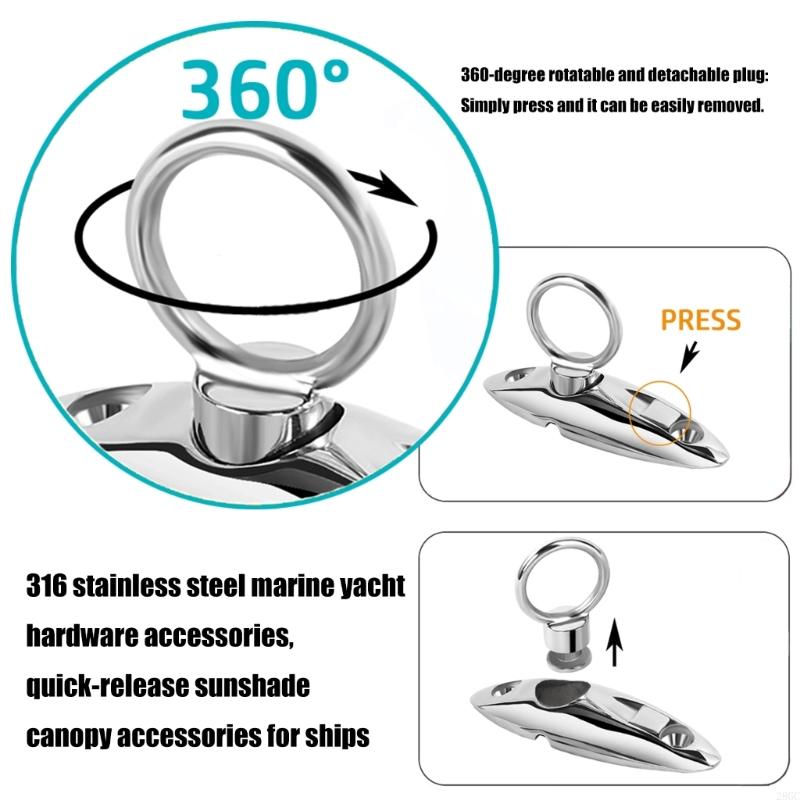28GC Quick Release Marine Holder Bimini Top Fitting Hardware 316 Stainless Steel Hanger Side Mount Hinge