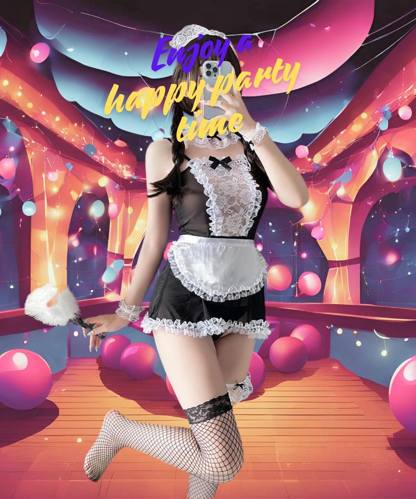 Elysianfinds Sexy Maid Cosplay Stretchable Fancy Dress Outfit Costume, Set, Lingerie, Thin, Fit,