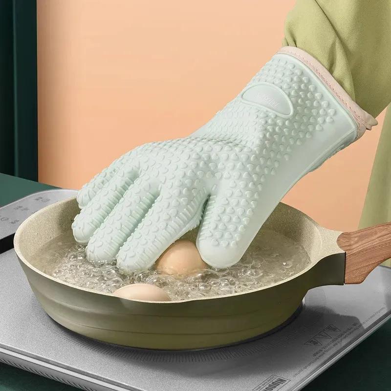 Neu 1 Hand Backen Silikonhandschuhe Mikrowellenofen Backhandschuhe Küche Verbrühschutz Rutschfest Silikon BBQ Ofen Topflappen Kochhandschuh für