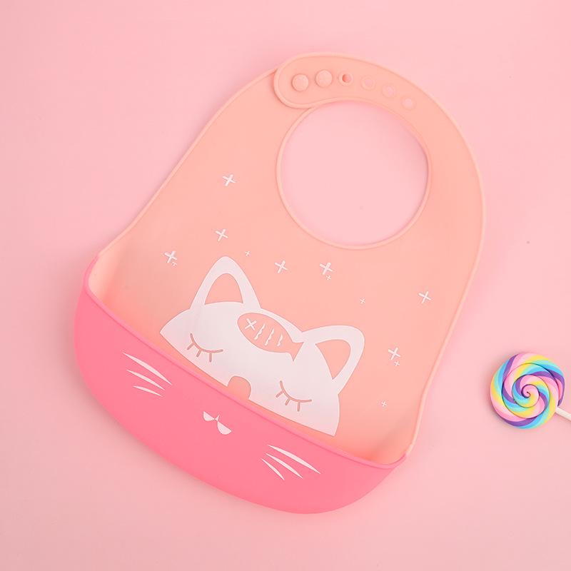 Waterproof Silicone Baby Bib - Large, Wash-Free, Drool & Meal Bib for Newborns and Children