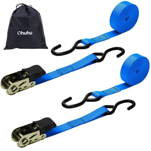 

Ohuhu Lashing Belt, Tie-Down, 4.5m, 25mm Wide, Ratchet Belt, Load Tie-Down, 680kg Breaking Load, Maximum Load Capacity 225kg, Workbench Securement Bel