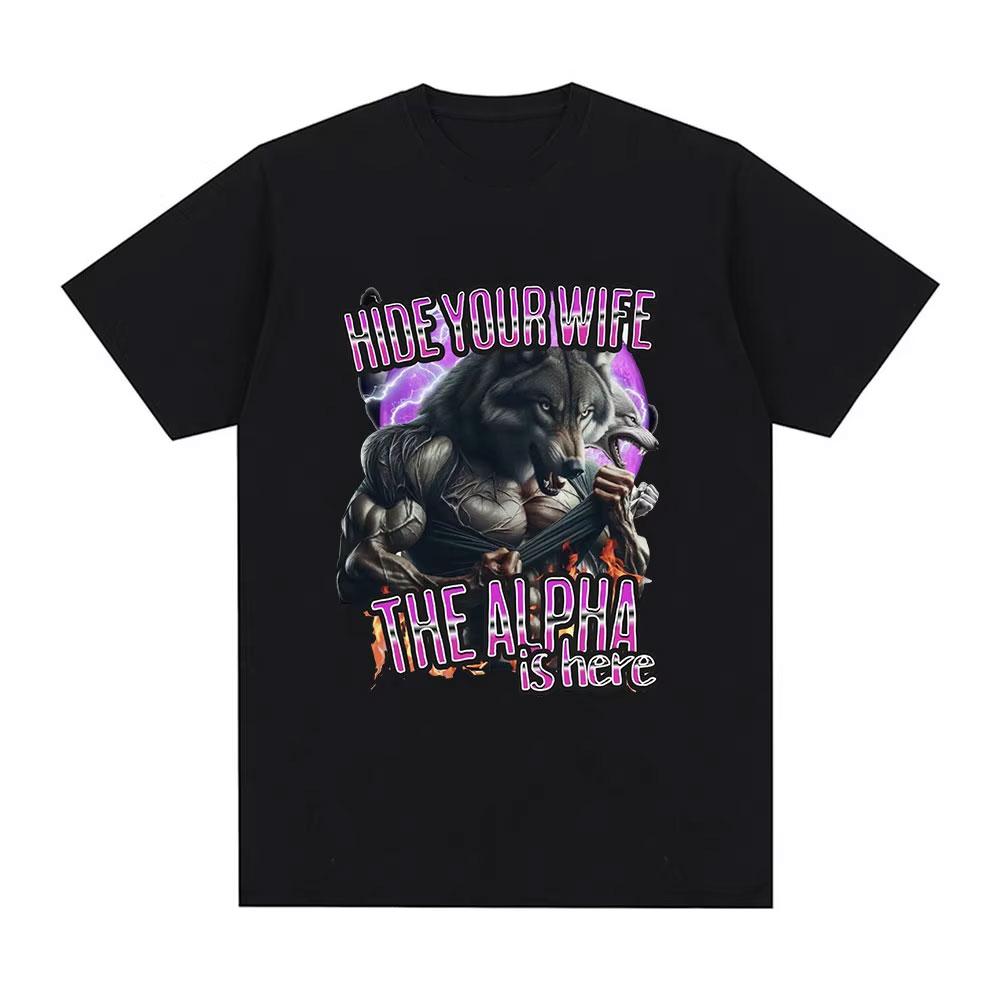 Human By Day Sigma By Night Funny Wolf Graphic T Shirt Men Women Casual Cotton Short Sleeve Oversized T-shirts Streetwear Unisex