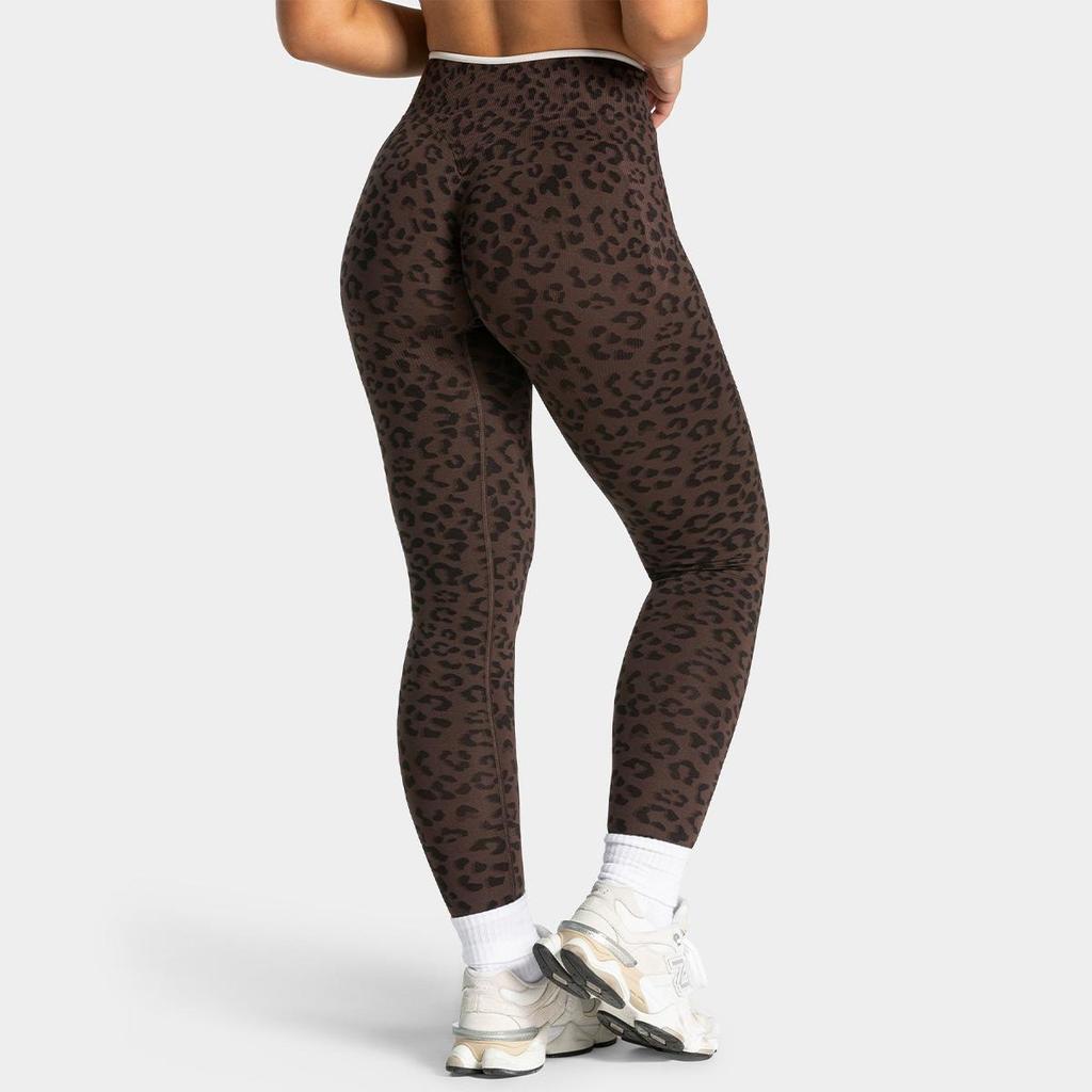 Pantaloni da Yoga a Vita Alta con Stampa Leopardo e Controllo Pancia per Fitness & Sport