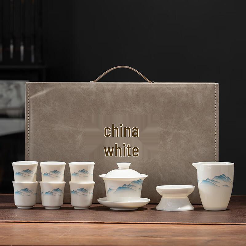

Mutton Fat Jade White Porcelain 10-Piece Tea Set