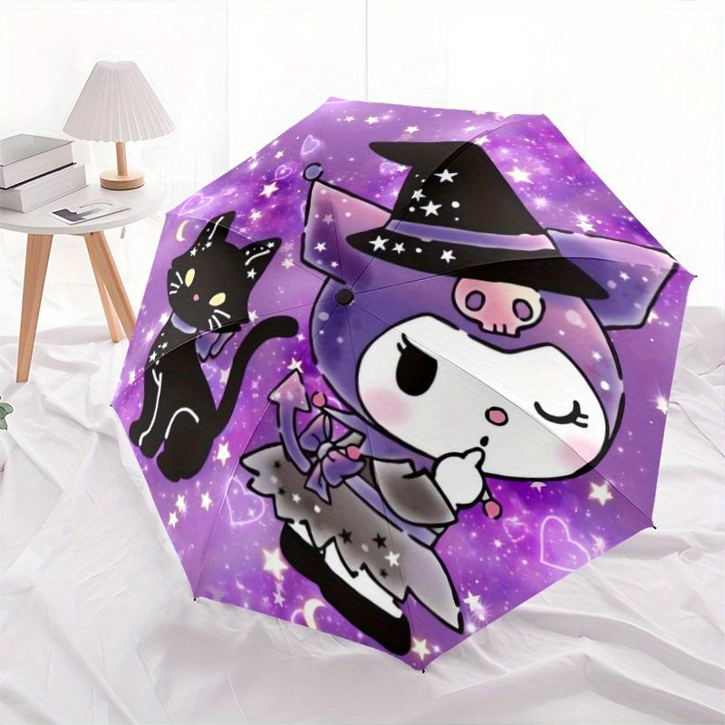 

1pc Witch Kuromi and Kitten Automatic Opening and Closing Umbrella - Lightweight 3-Fold Design, Suitable for Fans, Travel, Daily Use, Interesting Shap